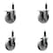 Service Caster 5'' Semi Steel Swivel 1'' Expanding Stem Caster Set 2 Total Lock Brakes, 4PK SCC-EXTTL20S515-SSR-2-S-2-1 - alternate 1